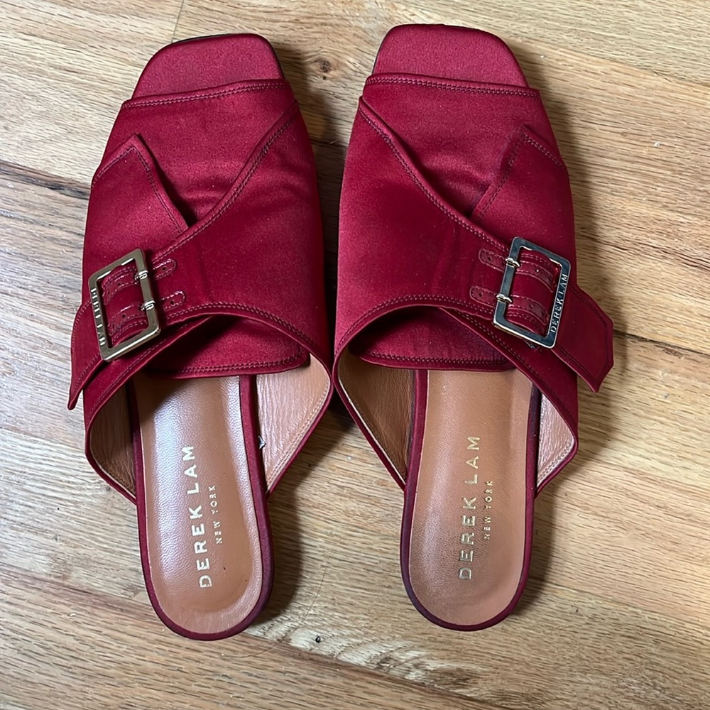 Derek Lam Noa Satin Slide Handmade in Italy - Size 39 1/2 (US 9)